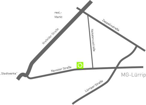 Standort der Praxis Neusser Straße 111