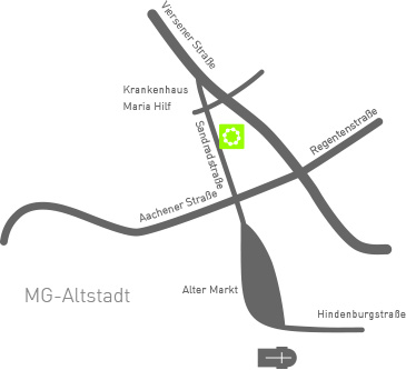 Standort der Praxis Sandradstraße 24